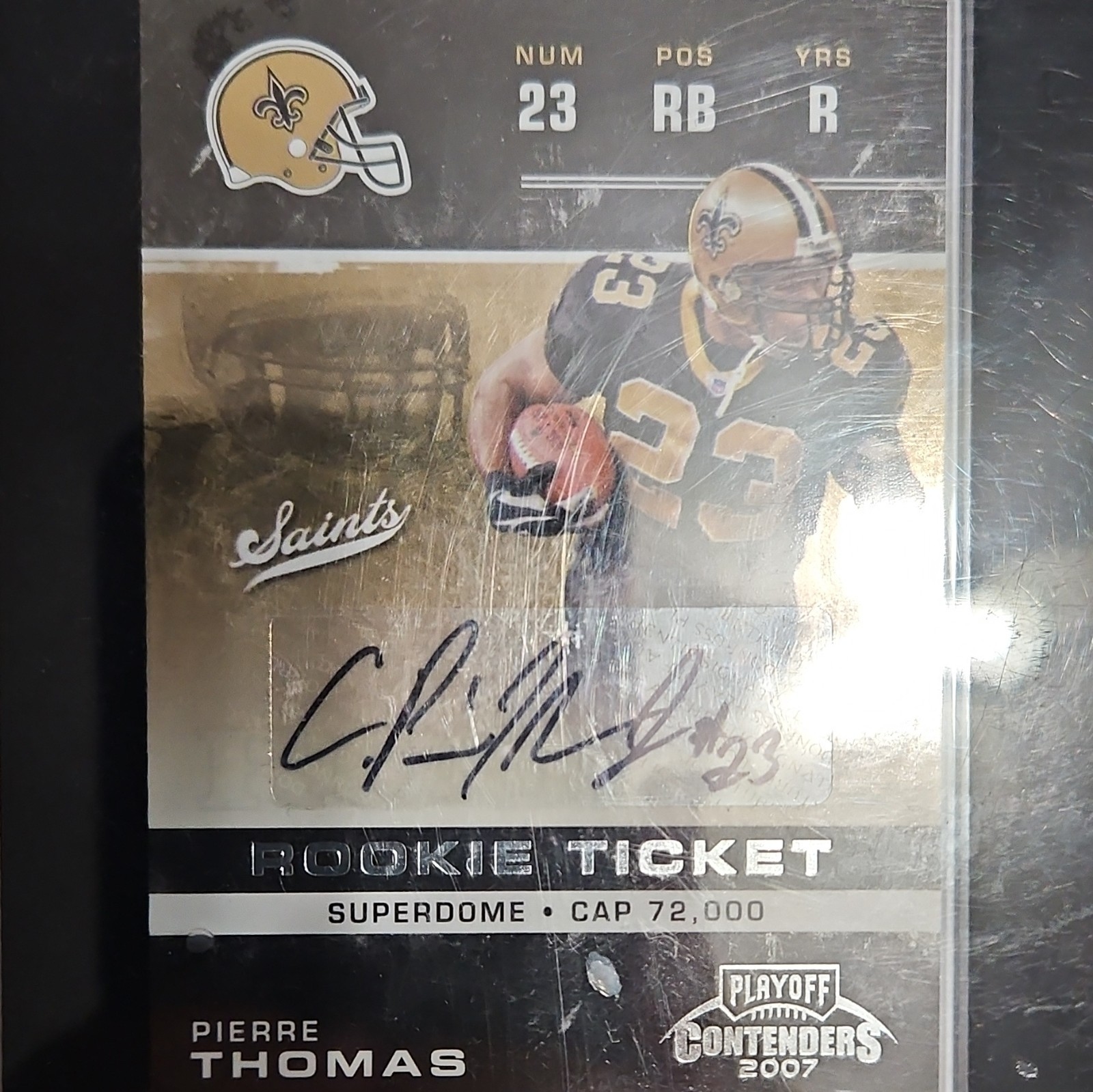 Donruss Playoff 2007 Playoff Contenders Pierre Thomas RC Auto #208 Saints