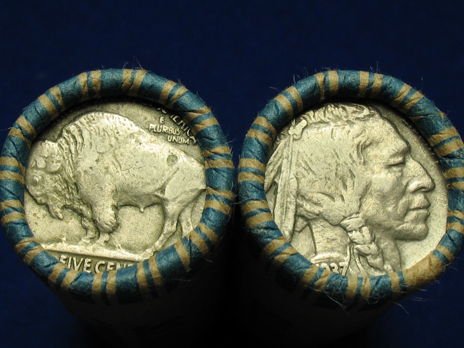 ONE SHOTGUN ROLL 40 BUFFALO NICKEL FIVE CENT PIECES OLD COIN LOT 1913-1938