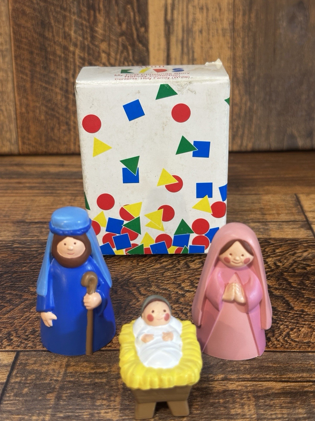 VINTAGE AVON KIDS MY FIRST CHRISTMAS STORY NATIVITY SET OF 3 PREOWNED