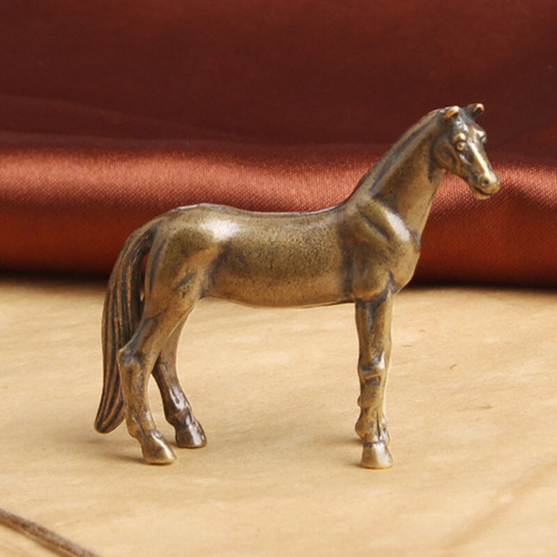 Brass Small Horse Figurines Statue Home Ornaments Animal Figurines Gift New