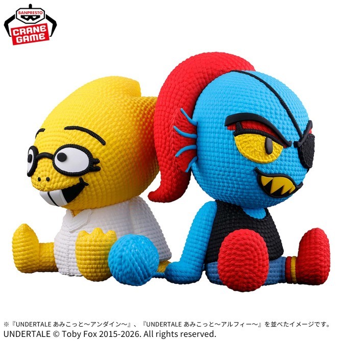UNDERTALE Amicot Figure Undyne ＆ Alphys Set of 2 Amigurumi style figure Japan