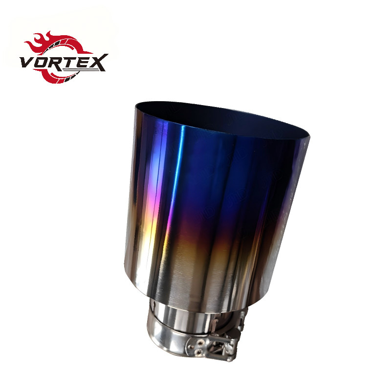 Vortex Premium Burnt Blue Decorative Muffler Tip fits Universal 63mm 114mm