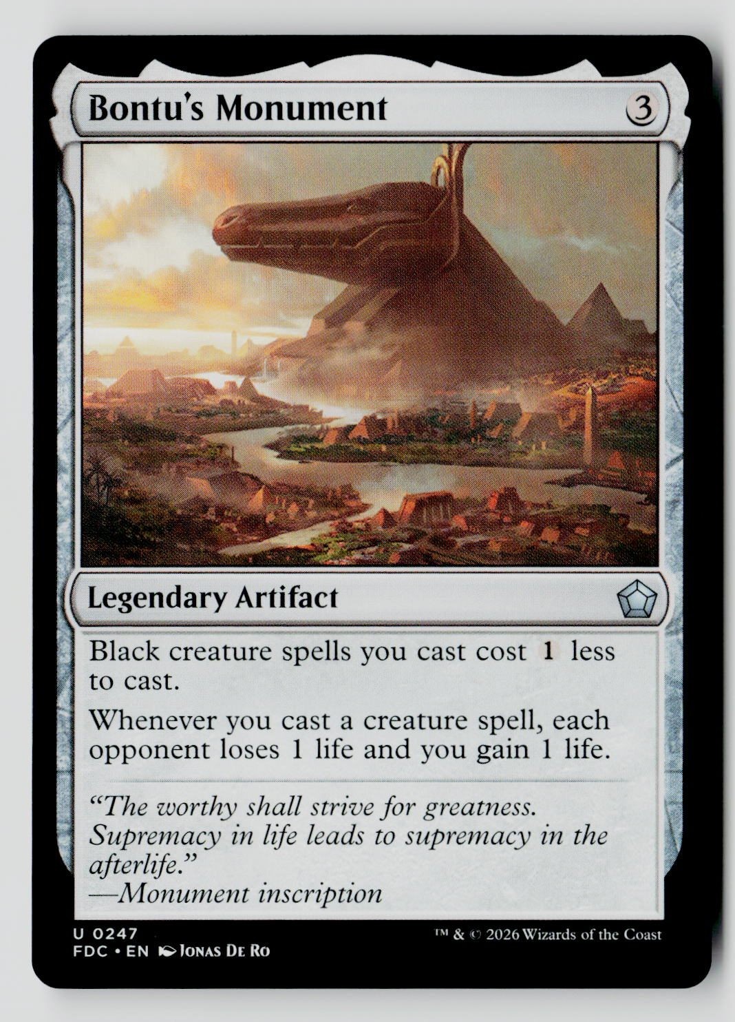 Bontu\'s Monument 247 Uncommon FDC MTG NM