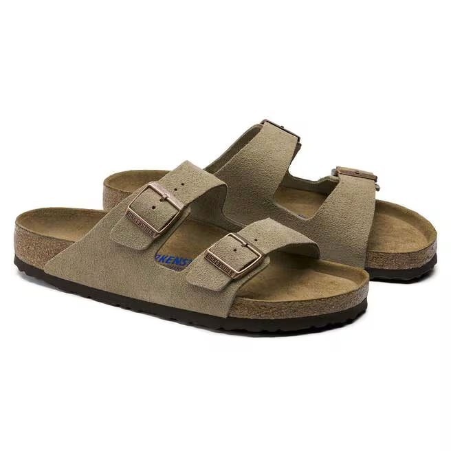 Birkenstock Arizona Soft Footbed Suede Leather Taupe Men's and Women's Sandals