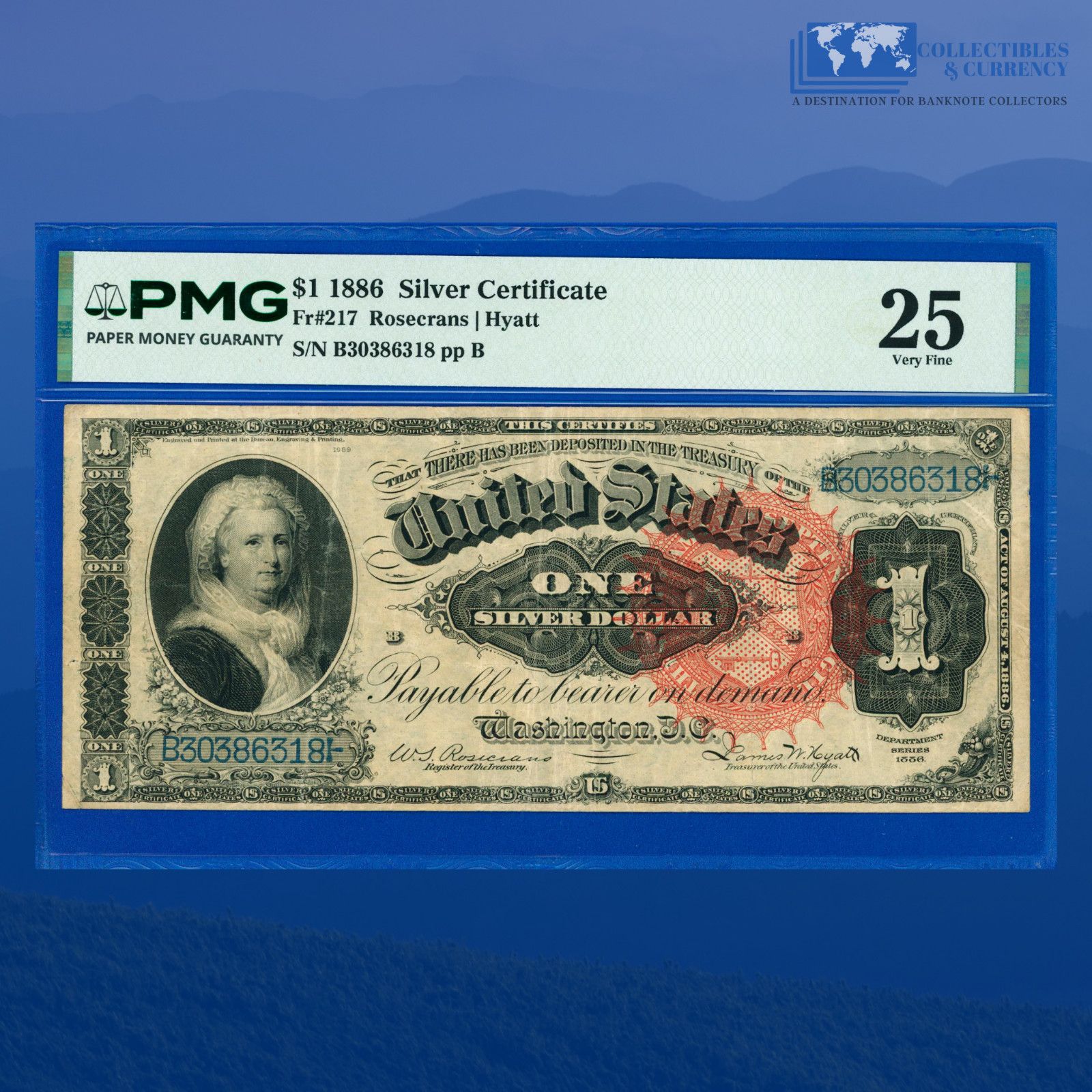 Fr.217 1886 $1 Silver Certificate \