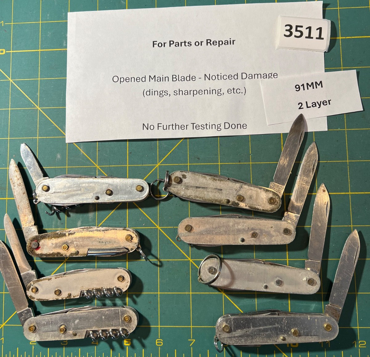 Lot Victorinox Swiss Army Knives Knife 91 MM, Damaged Parts Repair (3511
