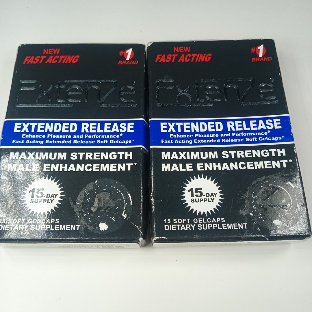  (2) EXTENZE MALE ENHANCEMENT 15CT TOTAL 30 SOFT GELCAPS EXP: 01-2027