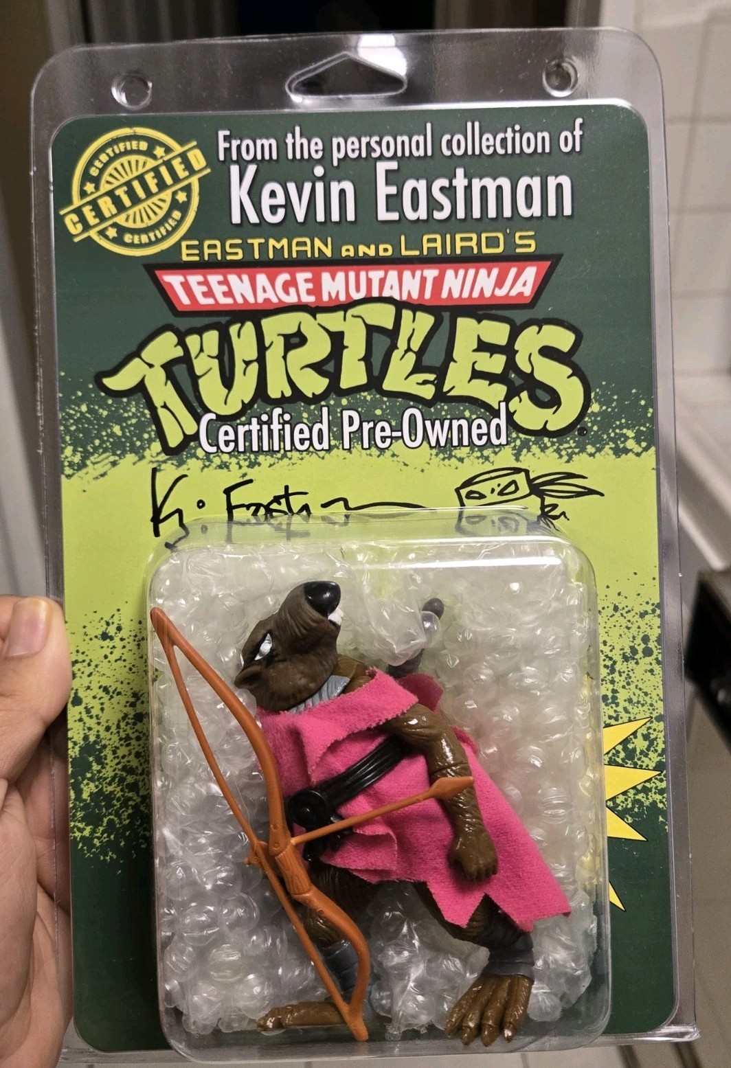 TMNT 1988 Splinter Action Figure Signed Eastman from his Personal Collection TMNT 1988 Splinter Action Figure Signed Eastman from his Personal Collection