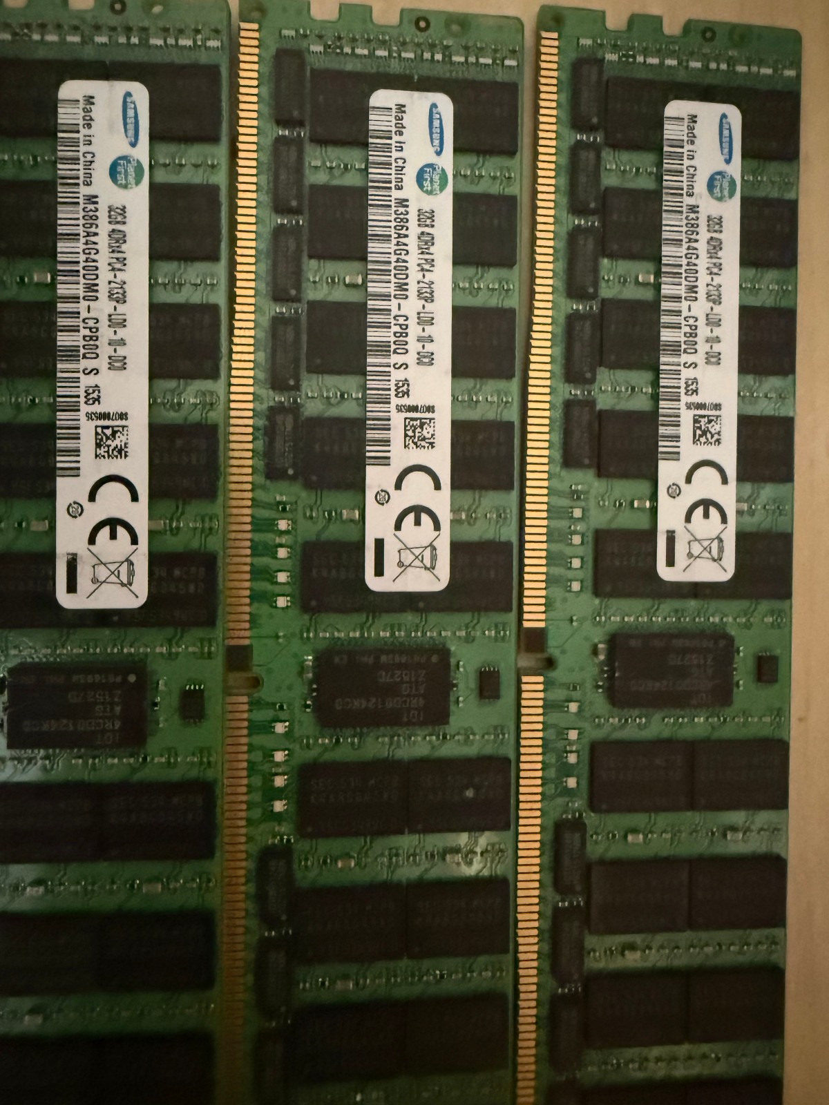 lot of 3 Samsung 32GB DDR4 4DRx4 PC4-2133P (M386A4G40DM0-CPB0Q) not working lot of 3 Samsung 32GB DDR4 4DRx4 PC4-2133P (M386A4G40DM0-CPB0Q) not working