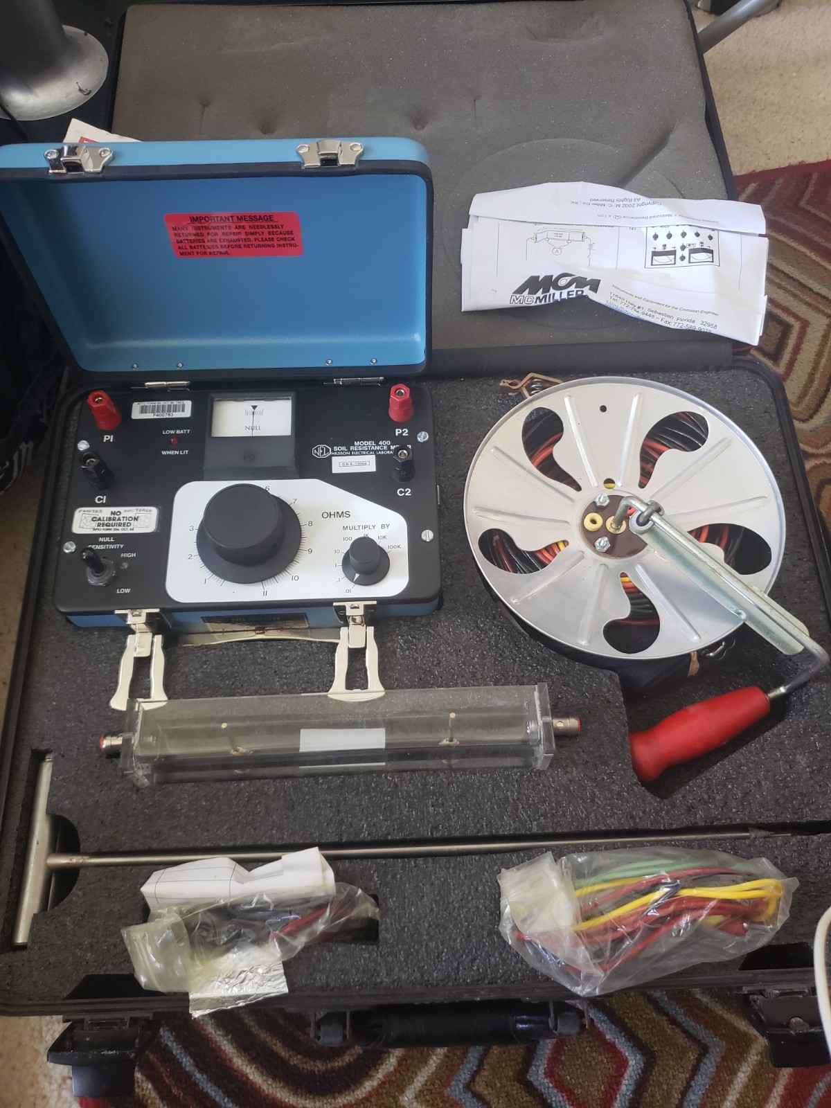 NOS Miller Nilsson Model 400 Soild State 4-Pin Soil Resistance Meter Kit #156225