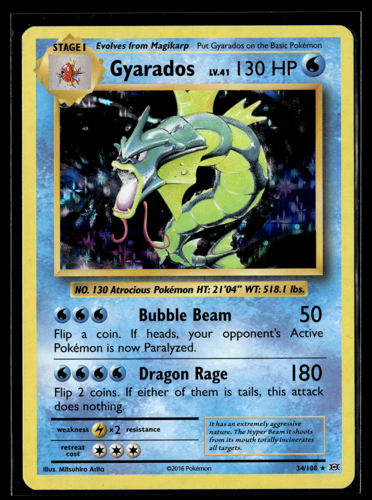 Pokemon TCG XY - Evolutions #34/108 Gyarados Rare Holo Pokemon TCG XY - Evolutions #34/108 Gyarados Rare Holo