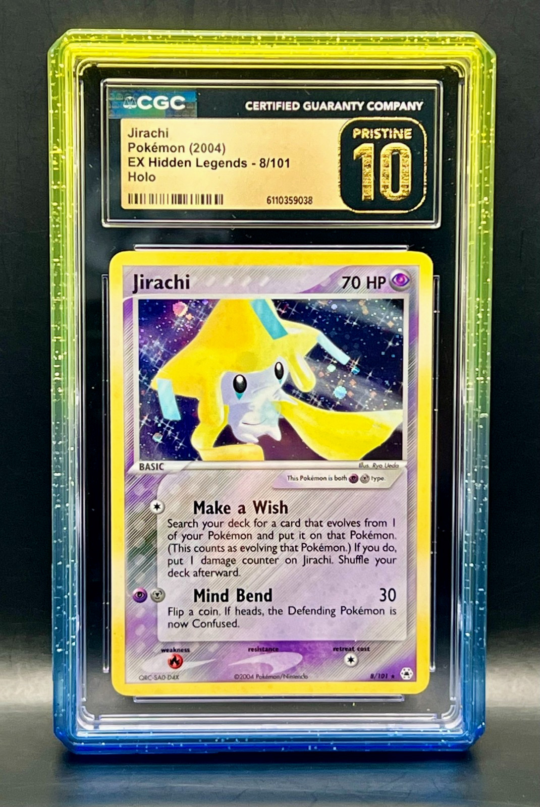 Jirachi #8/101 Holo Rare- 2004 Pokémon EX Hidden Legends-CGC PRISTINE 10 - POP 3