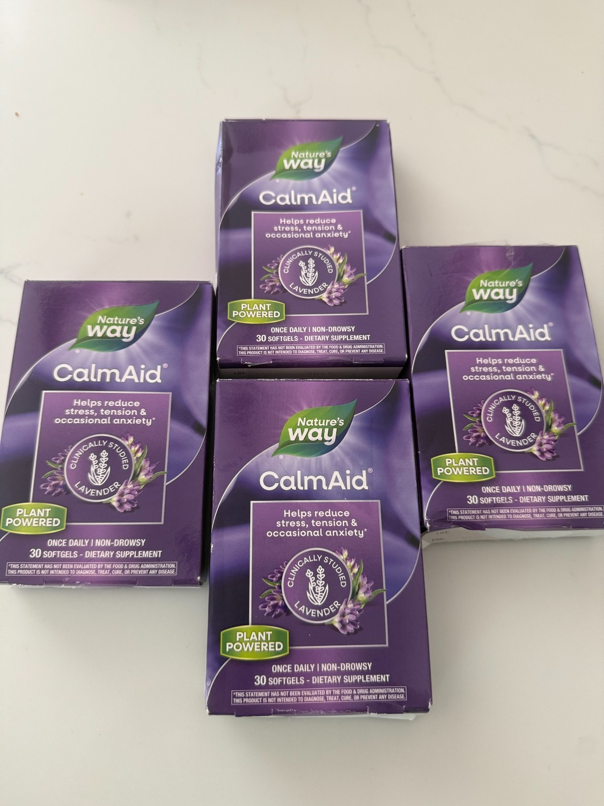 4 pk Nature\'s Way CalmAid Lavender Silexan 80mg 30 Softgels Non-Drowsy   06/27