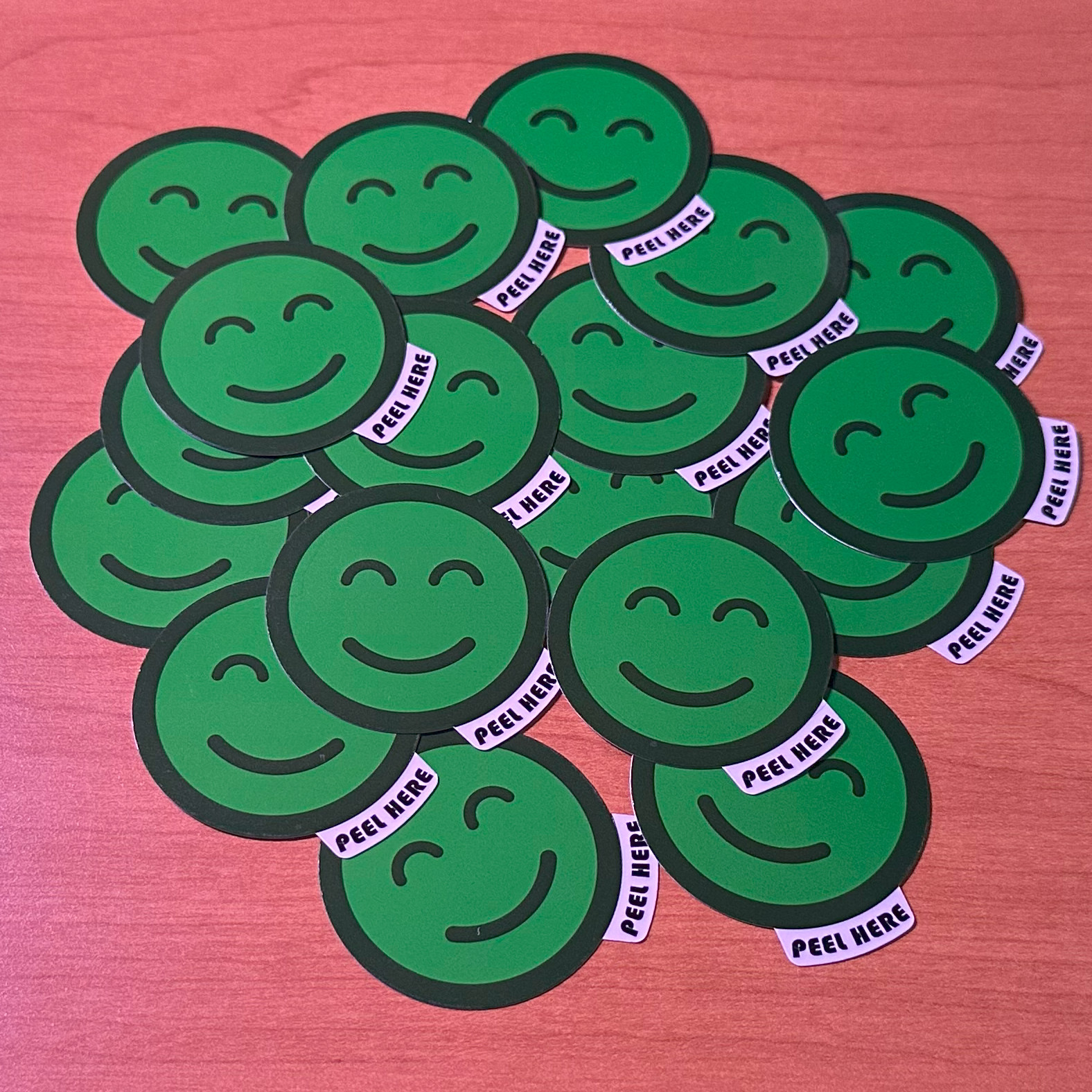 Premium Happy Smiley Face Glossy Vinyl Stickers - Waterproof - Choose Color