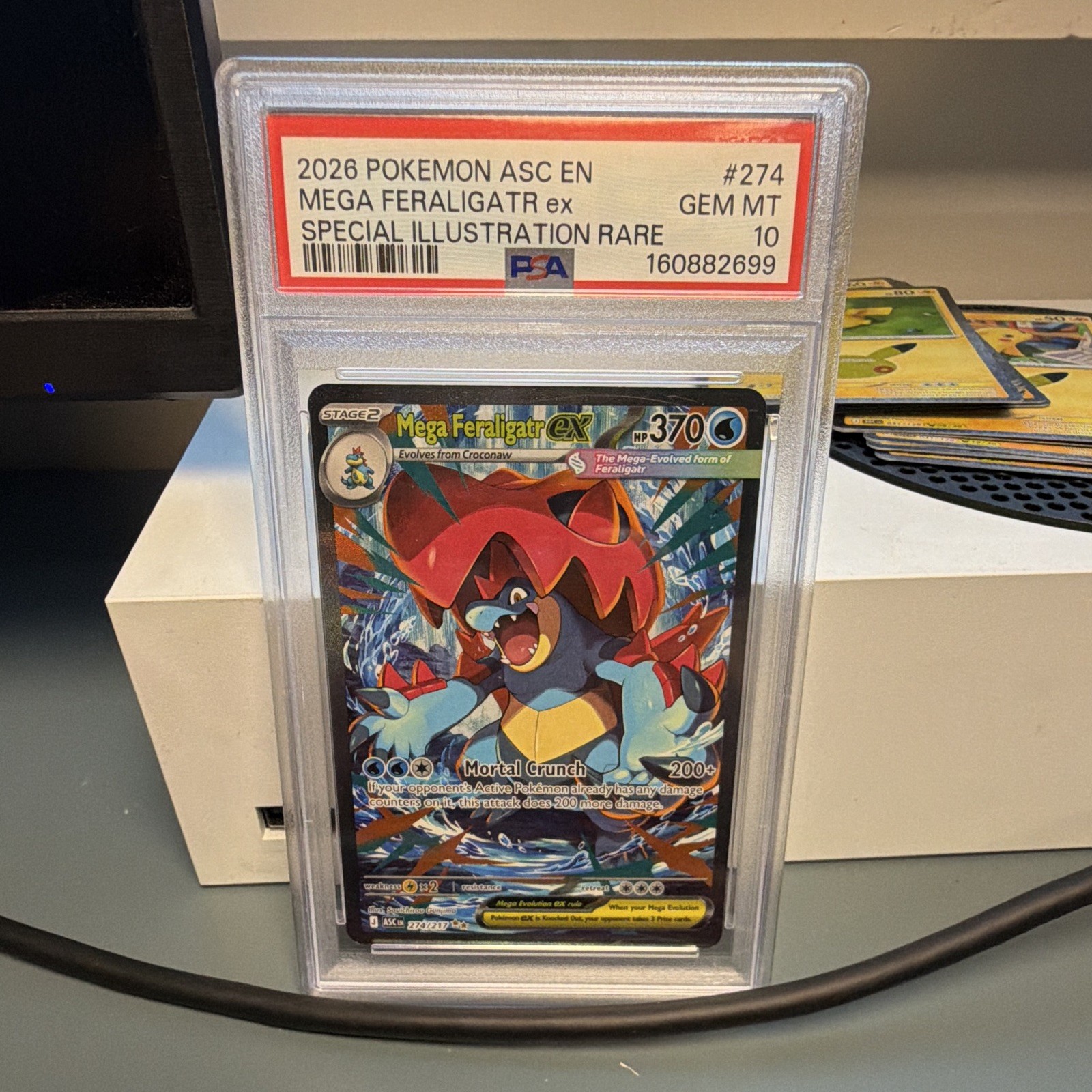 Mega Feraligatr ex 274/217 Me: Ascended Heroes Holo PSA 10 SIR Mega Feraligatr ex 274/217 Me: Ascended Heroes Holo PSA 10 SIR