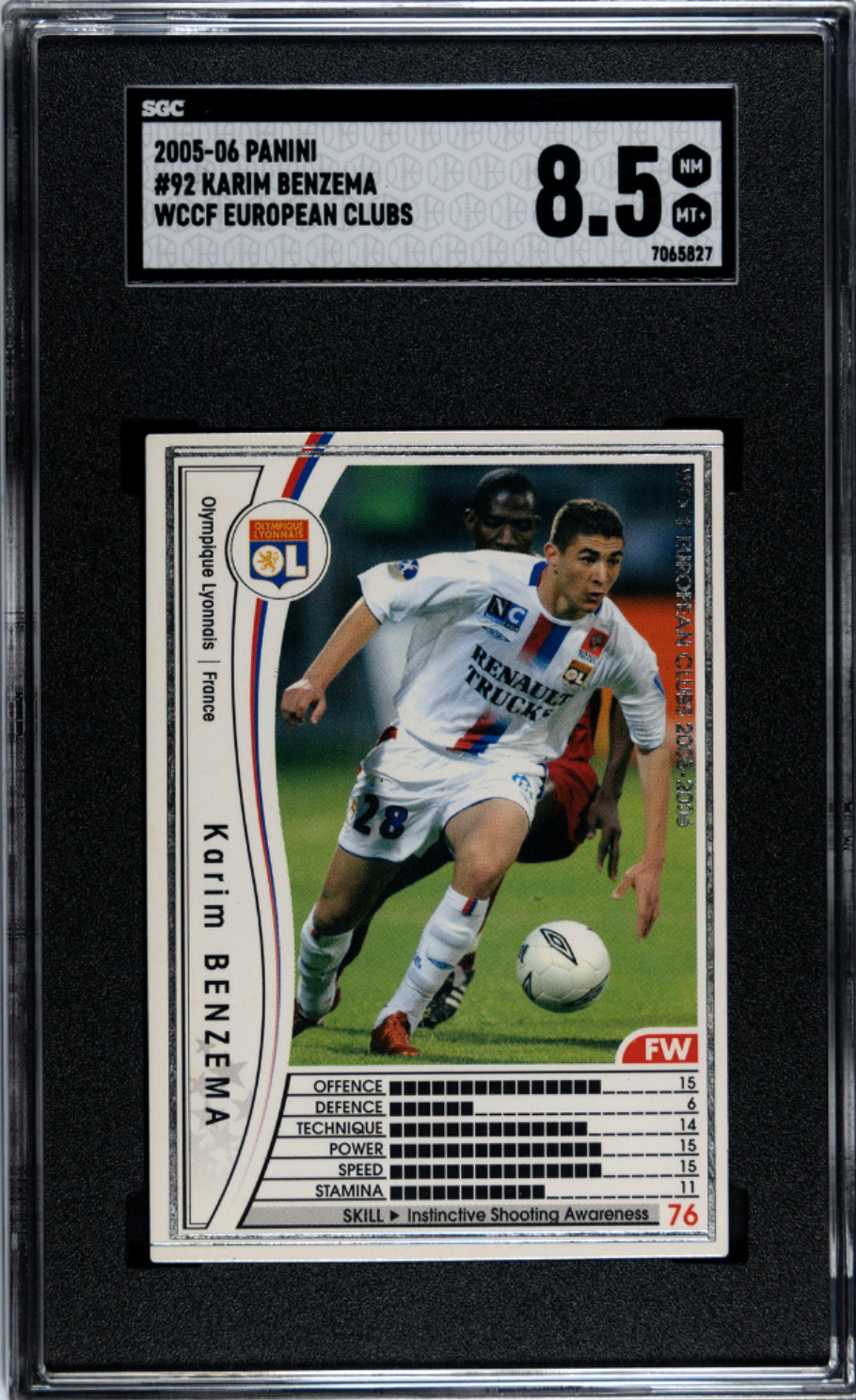 2005-06 Panini WCCF #092 KARIM BENZEMA Rookie SGC 8.5