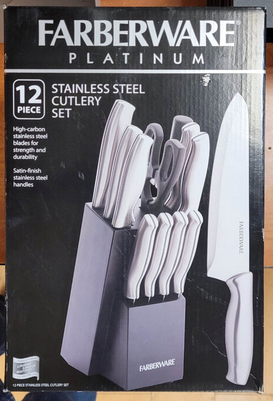 Farberware Platinum 12pc Stainless Steel Cutlery Set Black
