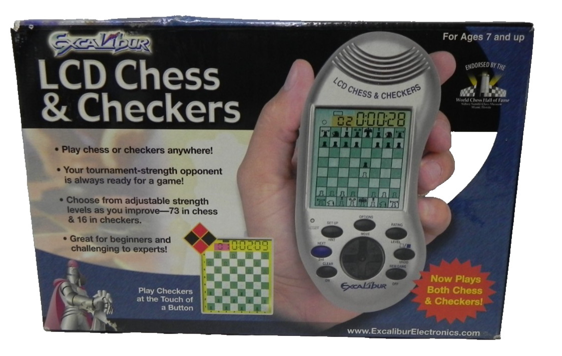 vintage 2003 Excalibur LCD Chess & Checkers electronic game (Model 375-2) NEW IB vintage 2003 Excalibur LCD Chess & Checkers electronic game (Model 375-2) NEW IB