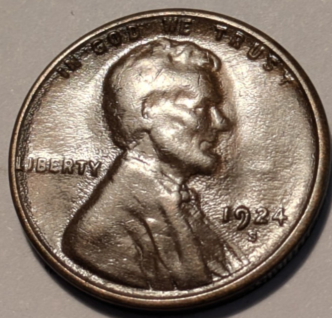 1924S Lincoln Cent Choice PQ+ Unc. BU++ Worn Obv. Die, Strong Rev. T9188-77 1924S Lincoln Cent Choice PQ+ Unc. BU++ Worn Obv. Die, Strong Rev. T9188-77