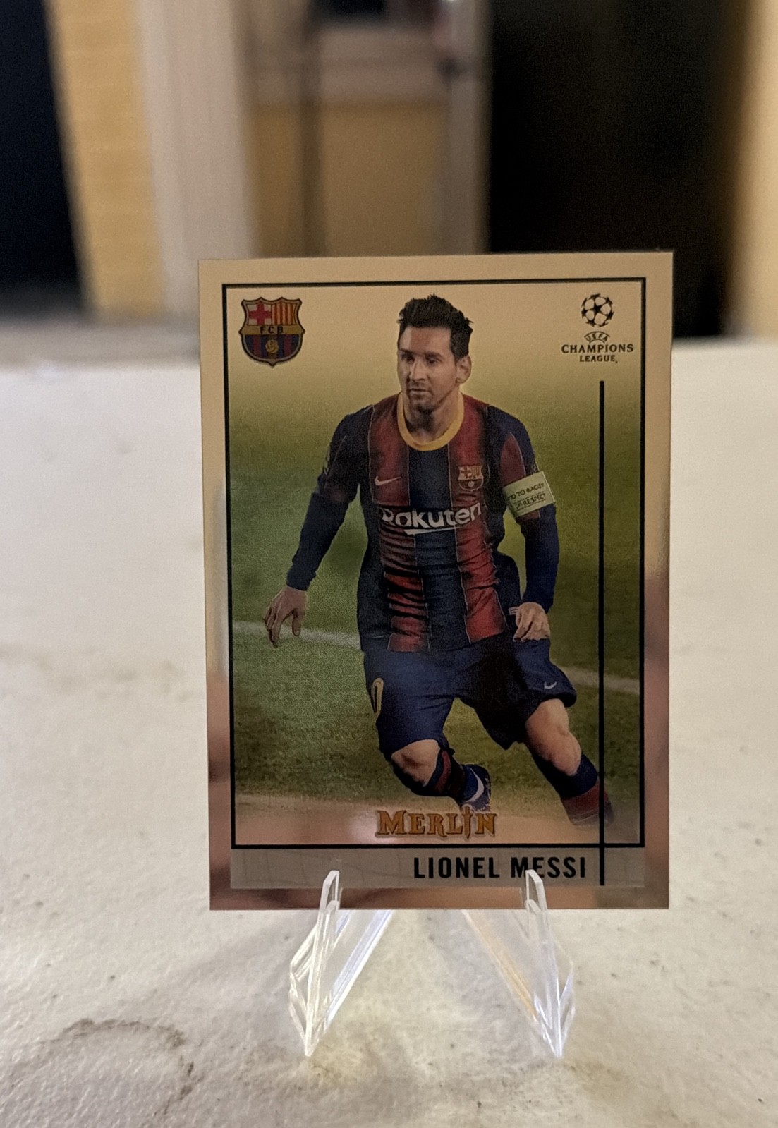 2020-21 Topps Merlin Collection Chrome Uefa Champions League - Lionel Messi #1 2020-21 Topps Merlin Collection Chrome Uefa Champions League - Lionel Messi #1