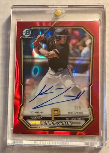 KONNOR GRIFFIN AUTO 2/5 RED 2025 Topps Bowman Chrome Konnor Griffin BPA-KG 2/5