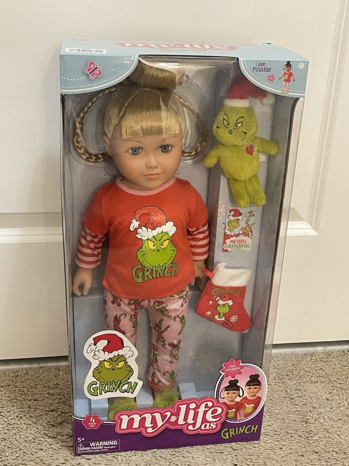 My Life as Grinch 18” Blonde Doll Plush Christmas Stocking NIB Cindy Lou Who