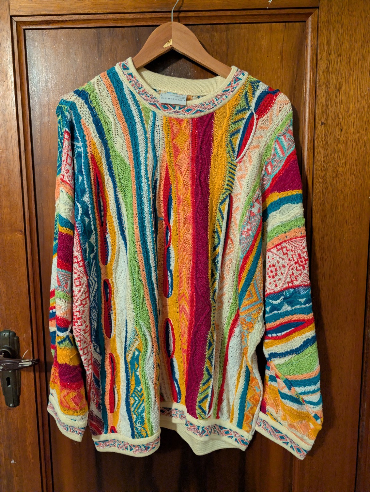 Coogi Sweater Men Large VINTAGE Pullover Hip Hop Biggie Colourful 90s Knit