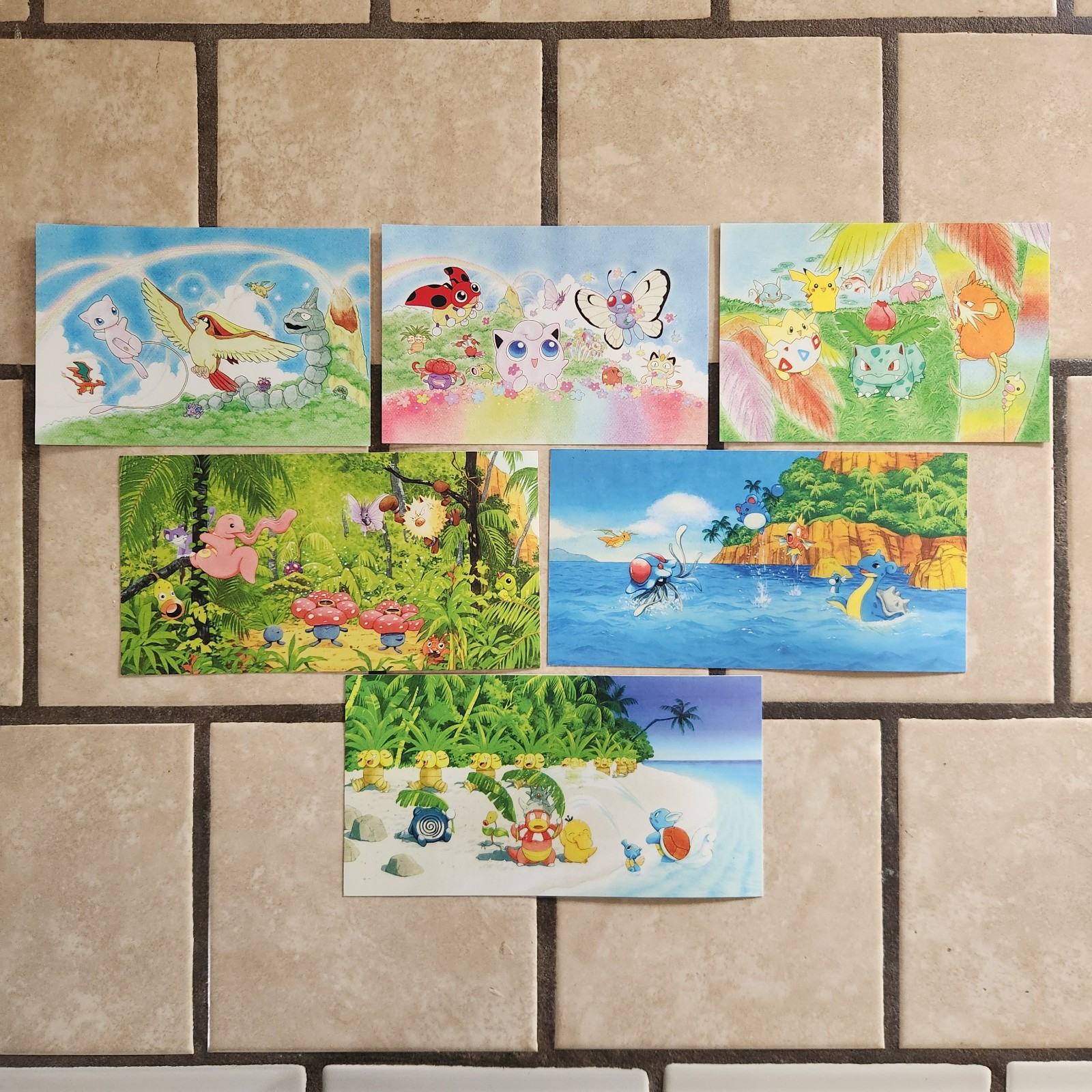 Pokémon Southern Islands Complete Set 6 Postcards 2001 WOTC English Vintage