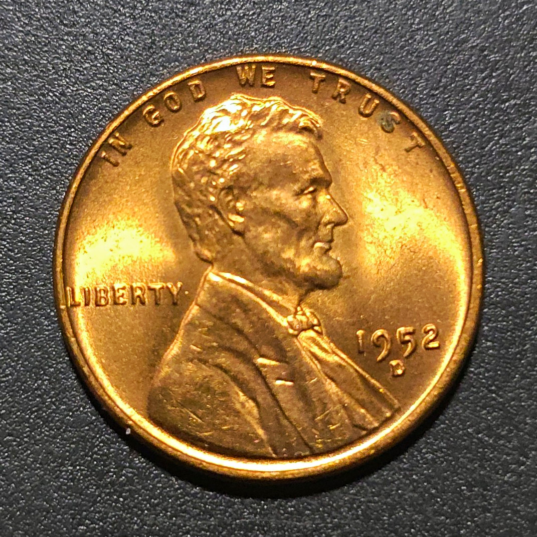 1952-D Lincoln Wheat Small Cent Business Strike 95% Copper RD 1952-D Lincoln Wheat Small Cent Business Strike 95% Copper RD