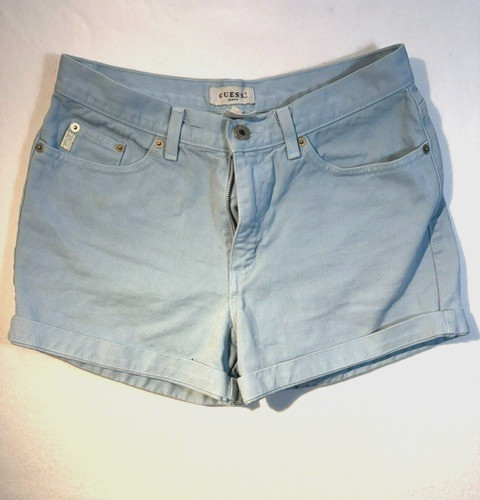 Vintage 90s GUESS USA Denim Shorts Light Blue Cuffed Mom Jean Shorts size 7/8 Vintage 90s GUESS USA Denim Shorts Light Blue Cuffed Mom Jean Shorts size 7/8