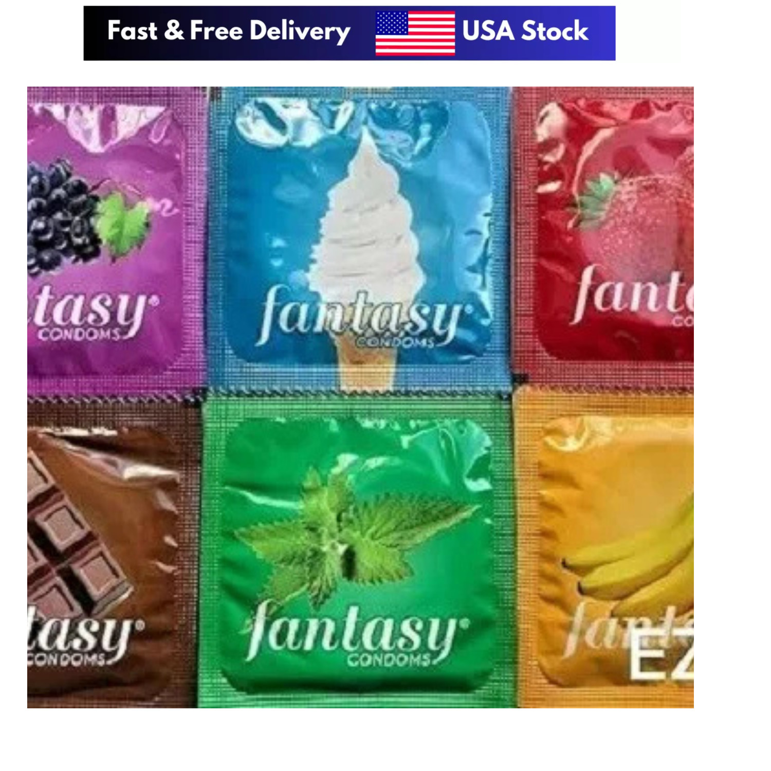 48 Preservativos Masculinos Condones de Sabores Hombre Accesorios Sexo El Pene