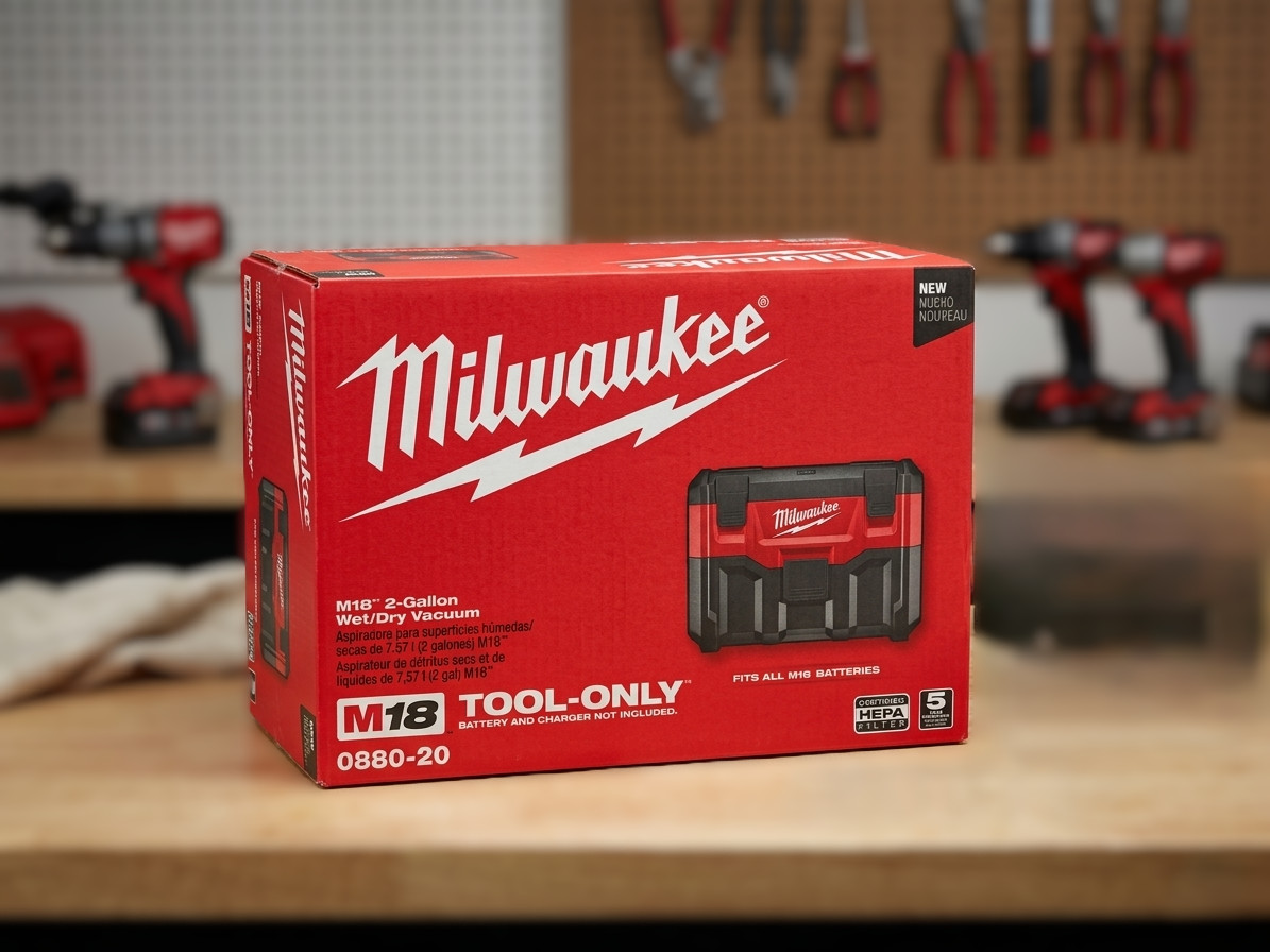 NEW IN BOX Milwaukee 0880-20 Cordless Vacuum M18 2 Gal Wet/Dry HEPA 18 Volt Vac