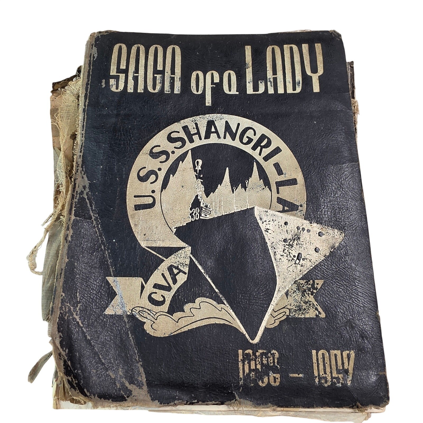 Vintage 1956-1957 USS Shangri-La CVA-38 Cruise Book Saga of a Lady US Navy P3