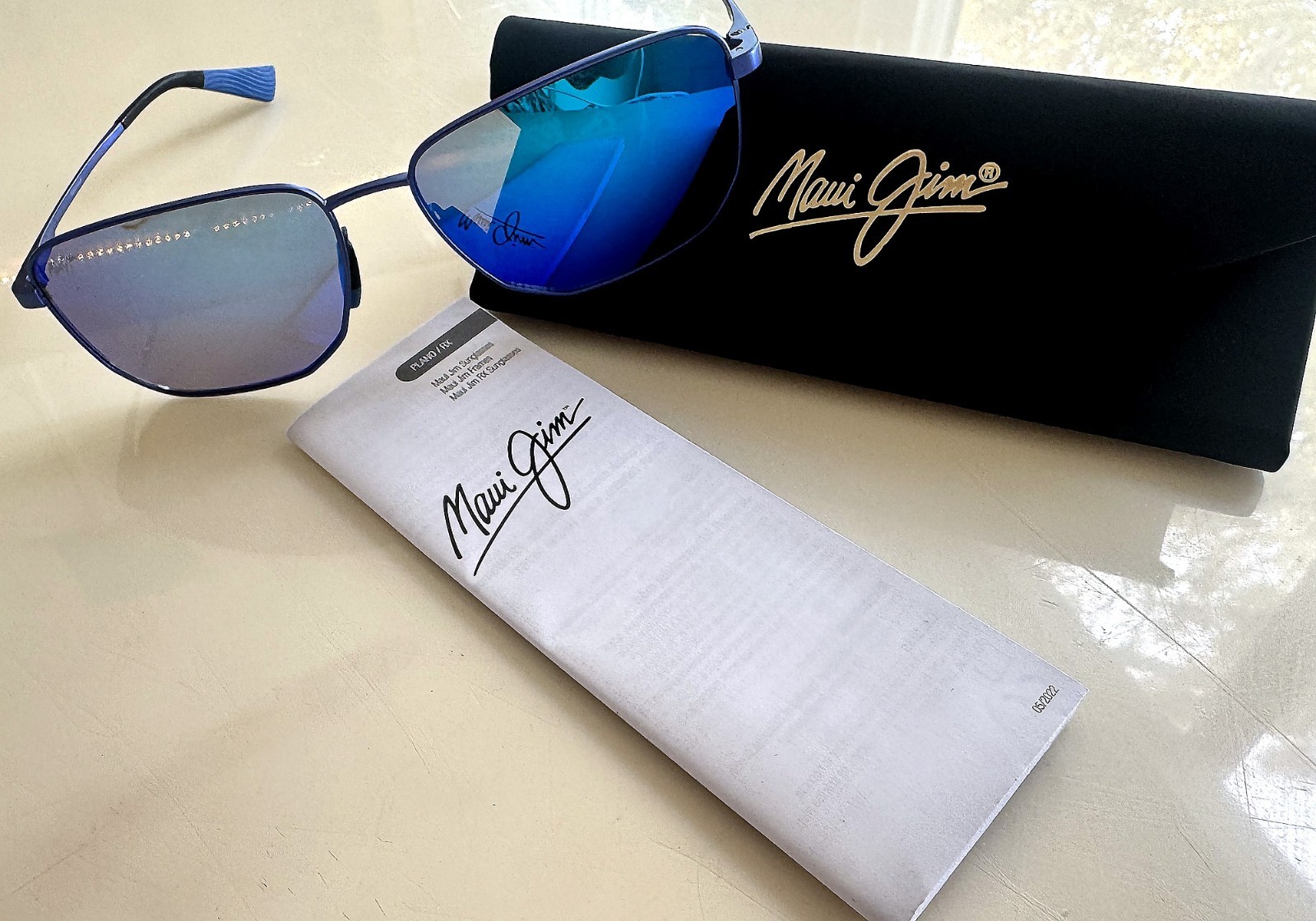 Maui Jim Lamalama B652-03 Brand New Blue Hawaii Polarized Sunglasses