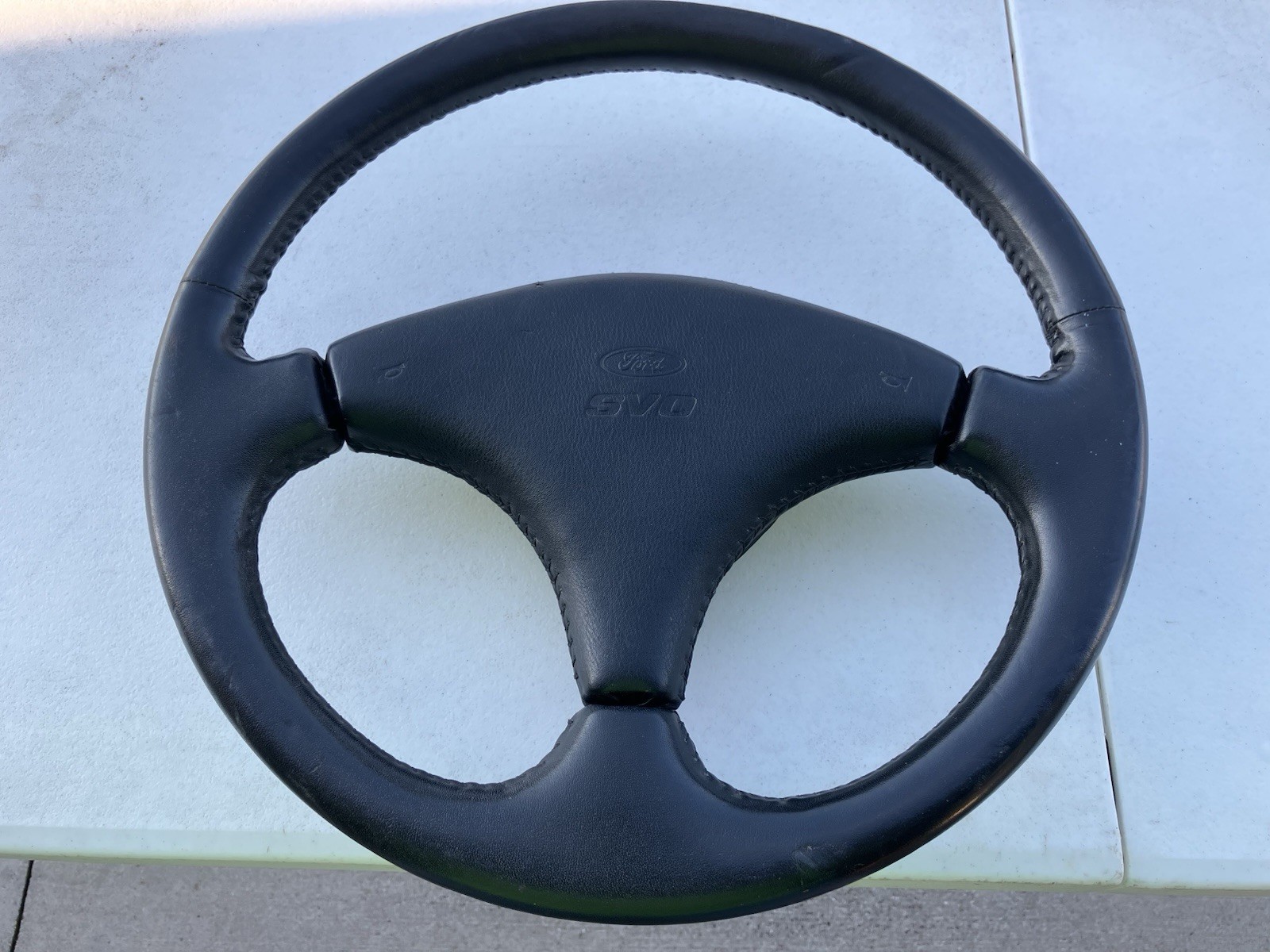 1984-1986 Ford Mustang SVO Black Leather Wrapped Steering Wheel OEM Original 1984-1986 Ford Mustang SVO Black Leather Wrapped Steering Wheel OEM Original