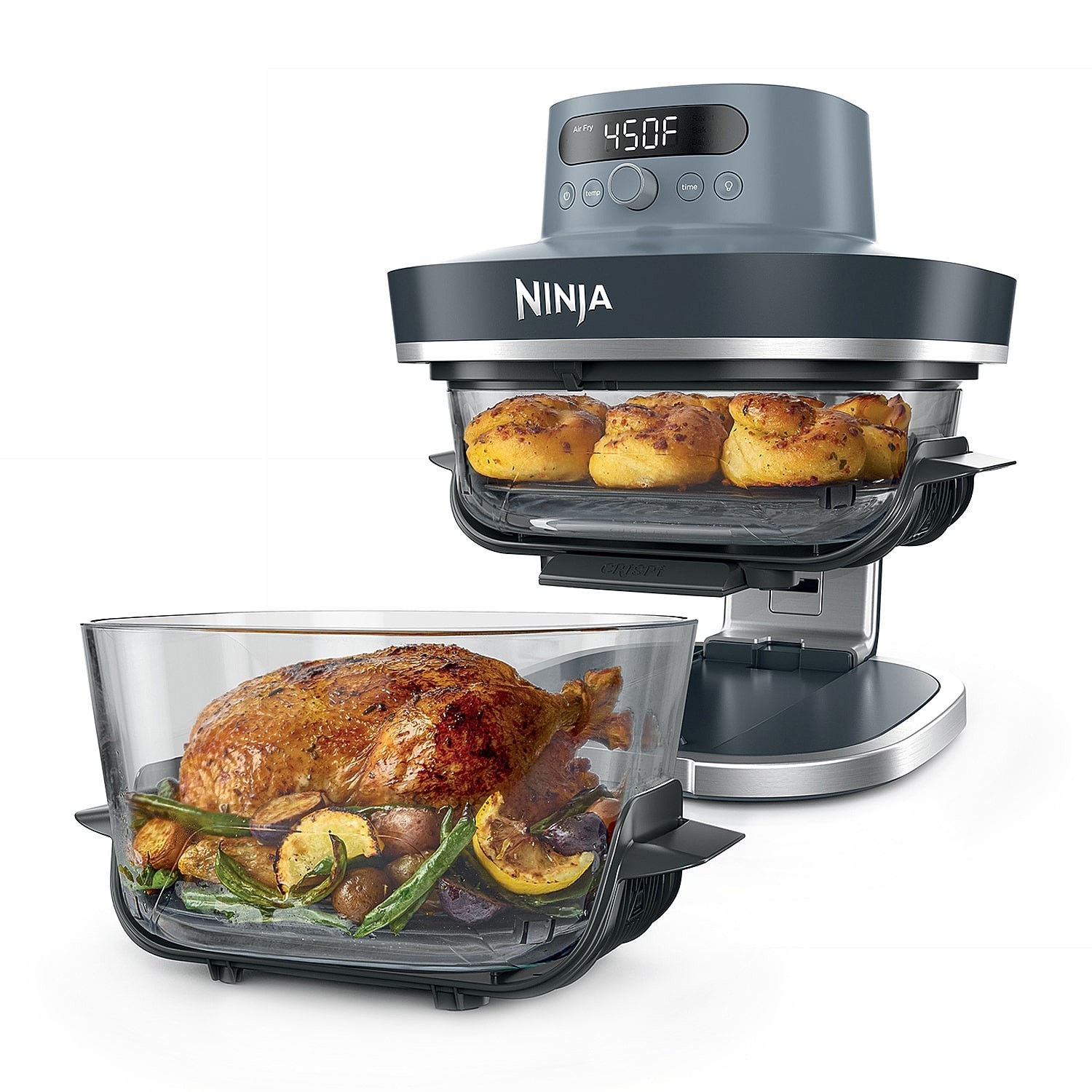 Ninja Crispi Pro 6 Qt Glass Air Fryer Digital 6-in-1 Countertop Cooking System