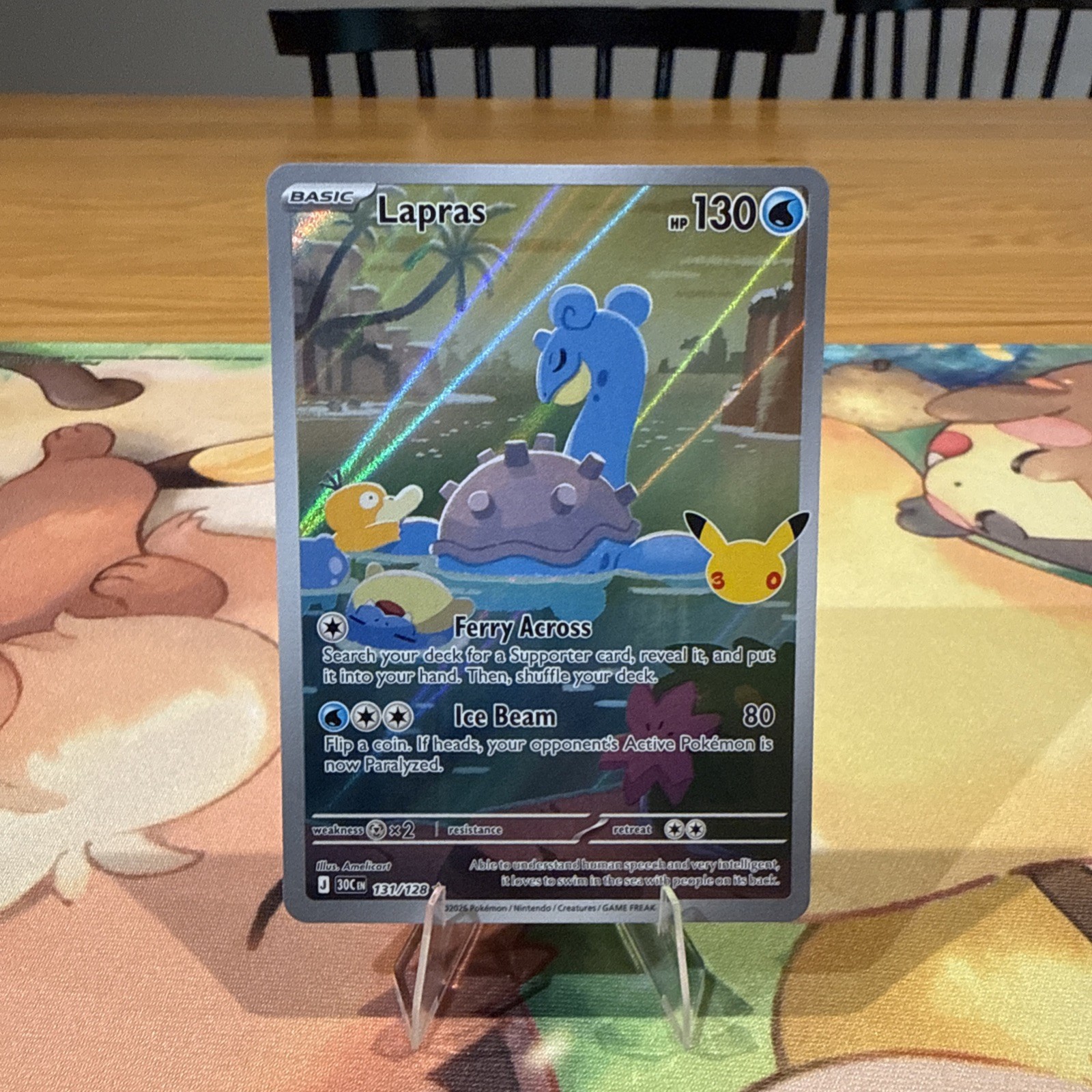 Lapras 131/128 Holo Illustration Rare ME: 30th Celebration Pokemon Near Mint Lapras 131/128 Holo Illustration Rare ME: 30th Celebration Pokemon Near Mint
