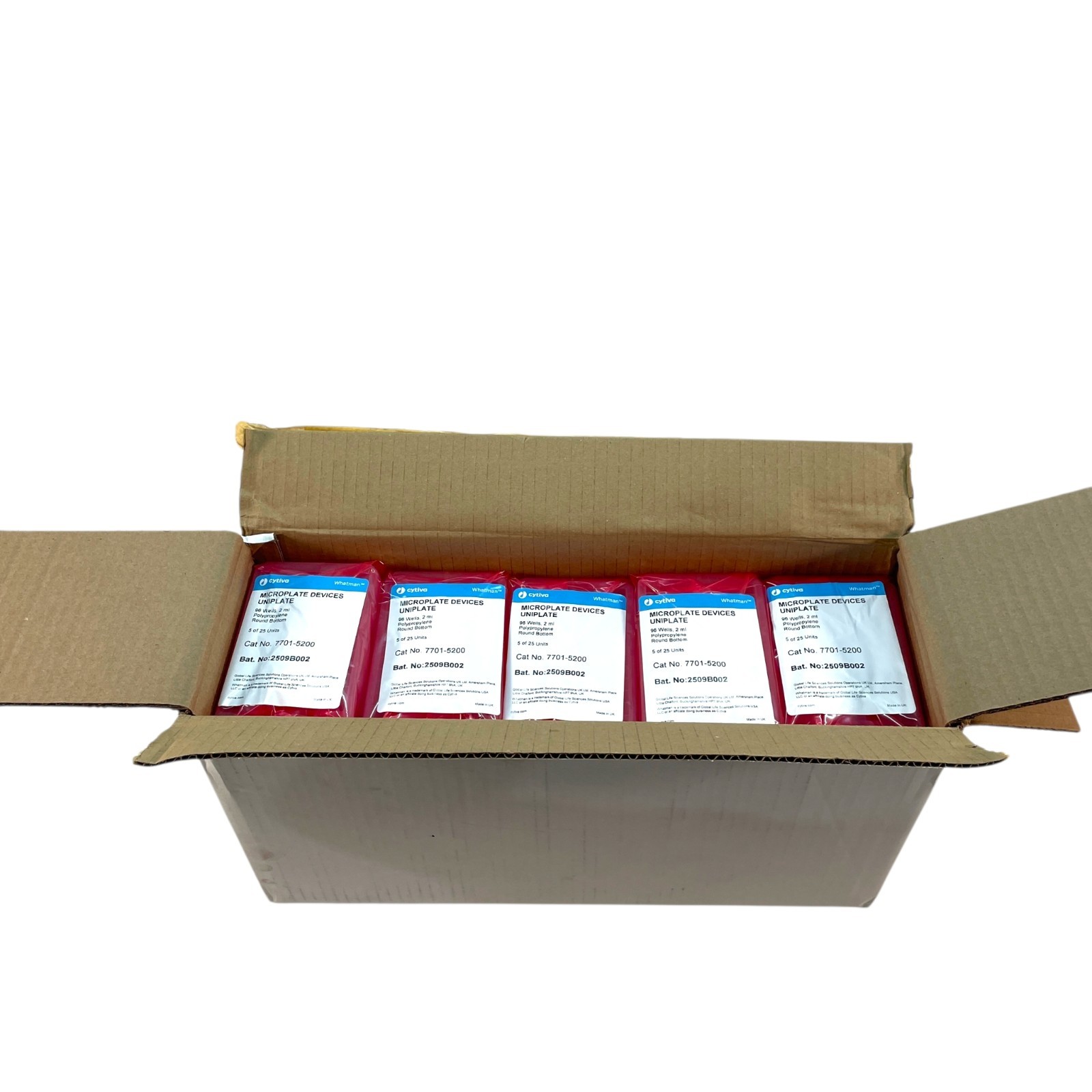 Whatman Cytiva 7701-5200 96 Well 2ml PP Round Bottom Microplates 5 Packs of 5 Whatman Cytiva 7701-5200 96 Well 2ml PP Round Bottom Microplates 5 Packs of 5
