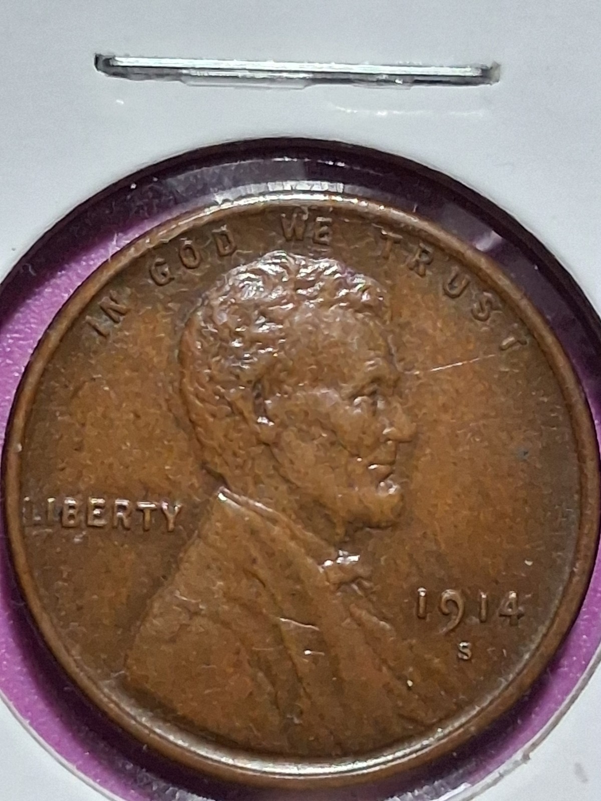 1914-S LINCOLN CENT. KEY DATE. SCARCE. MS/ BU/ BN. ORIGINAL. RARE IN UNC.