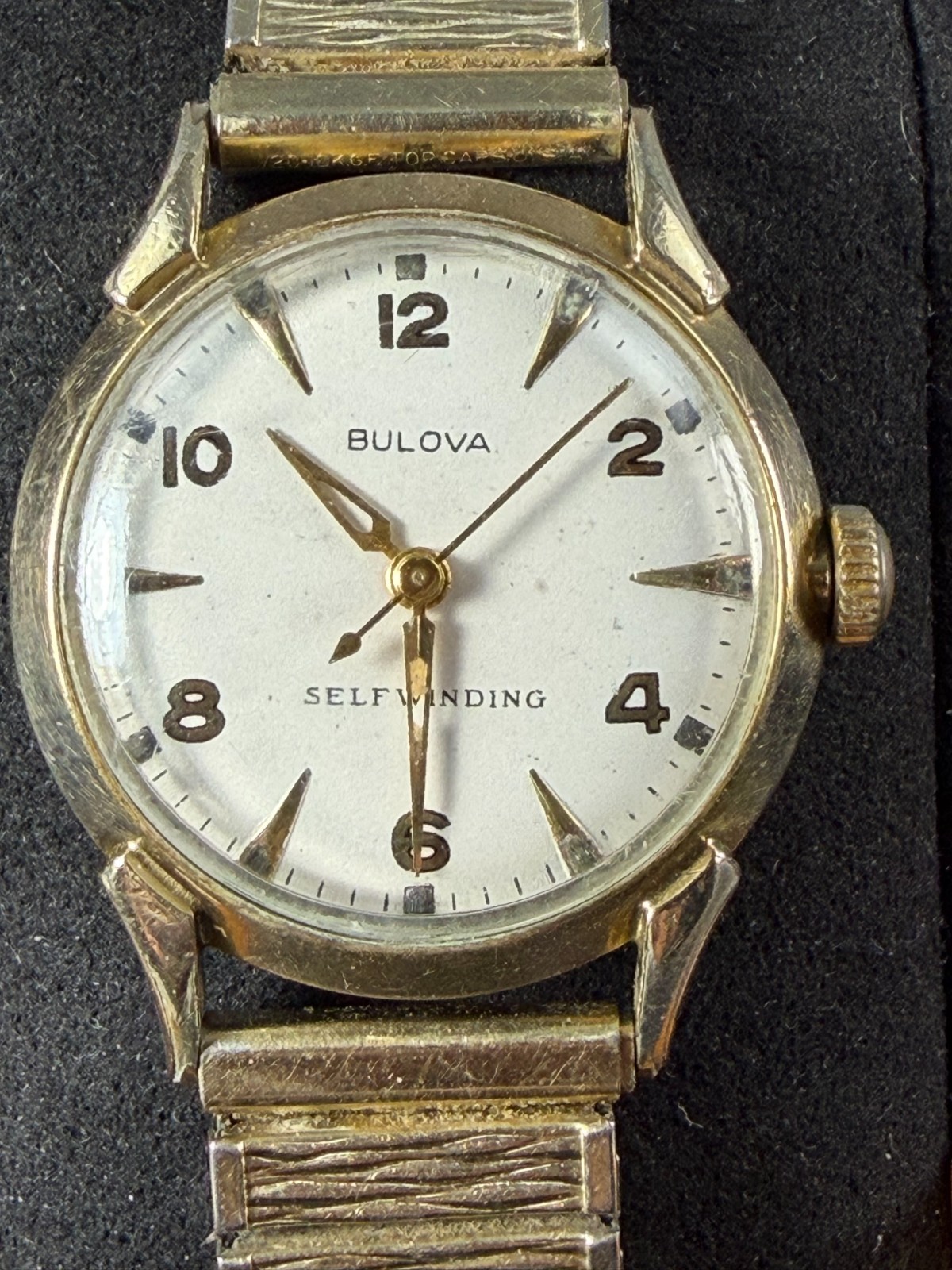 1956 Bulova Clipper Automatic Watch 31mm Gold Tone Vintage Mens RUNNING