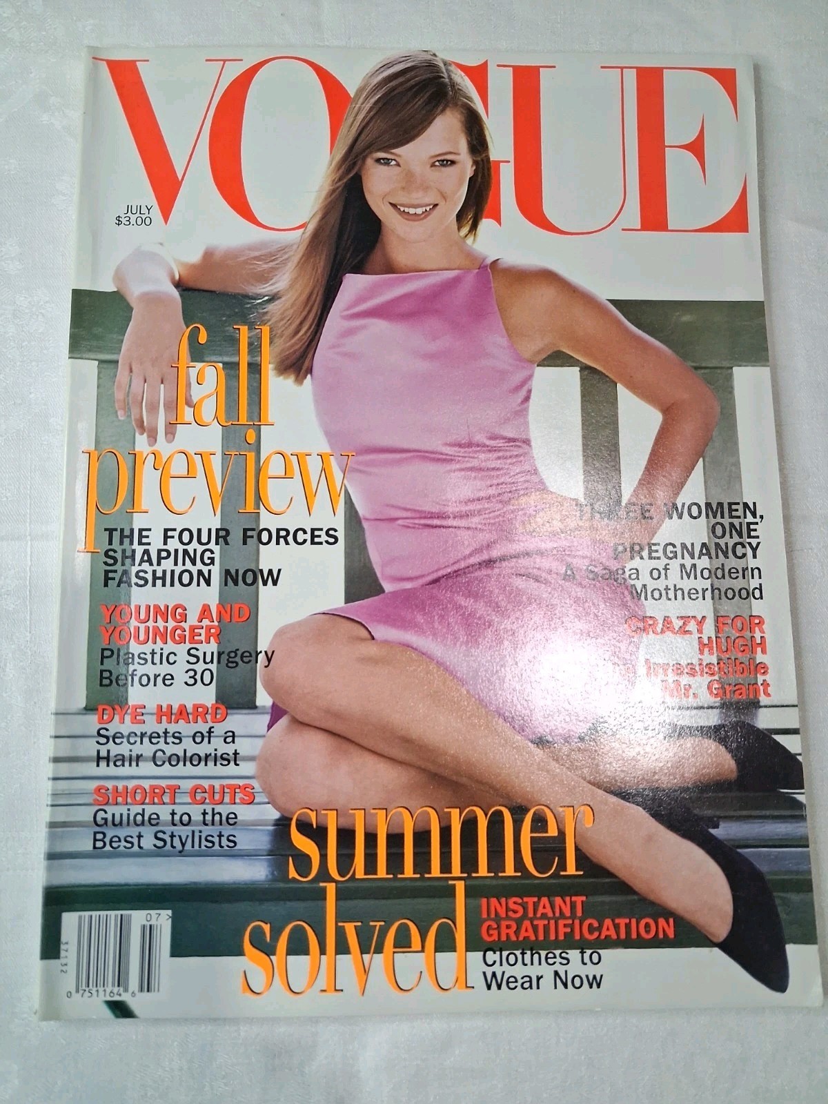 Vintage Vogue July 1995 Kate Moss Cover