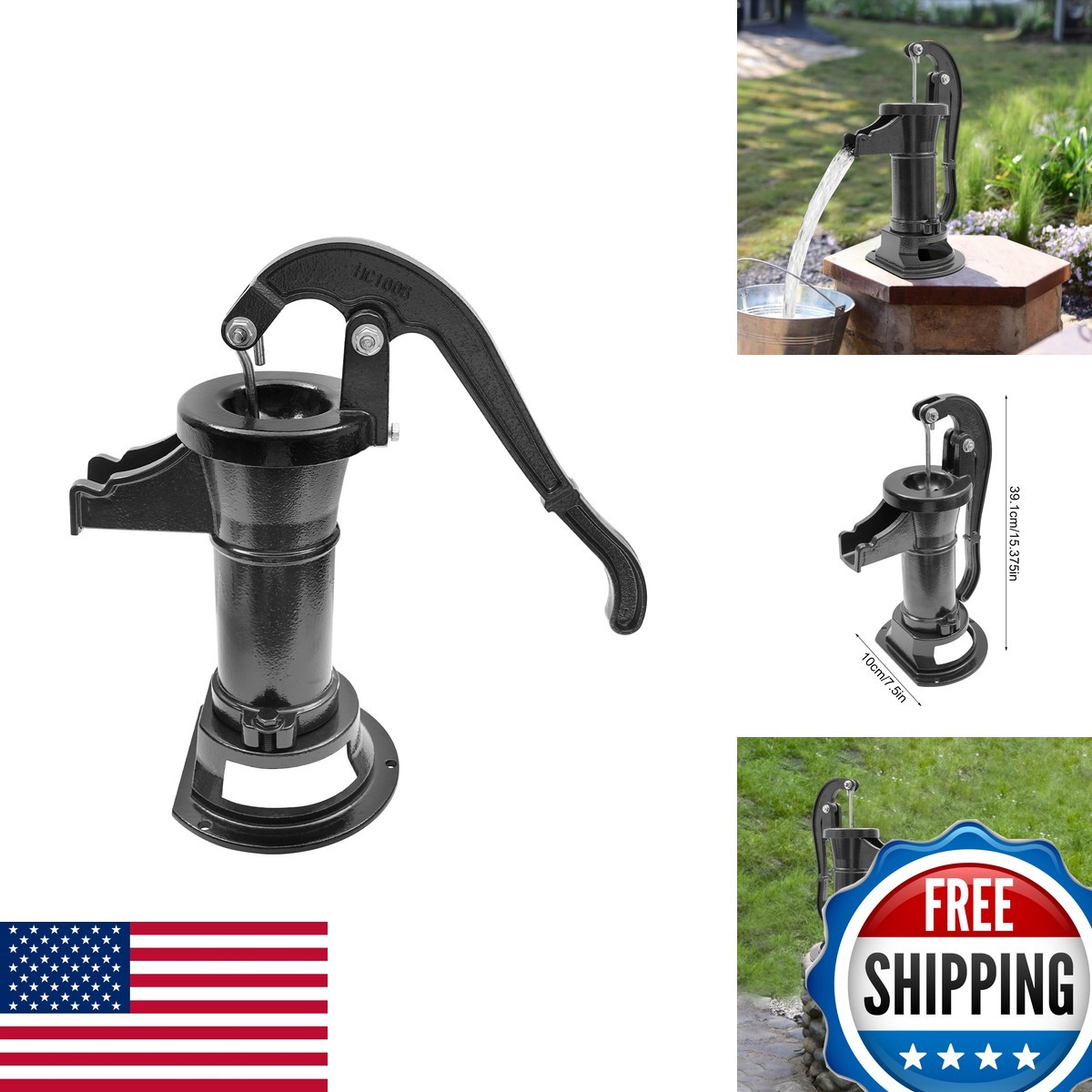 MaegnzEay Manual Well Pump, Antique Cast Iron Manual Hand Water Pump 25 Ft Lift MaegnzEay Manual Well Pump, Antique Cast Iron Manual Hand Water Pump 25 Ft Lift