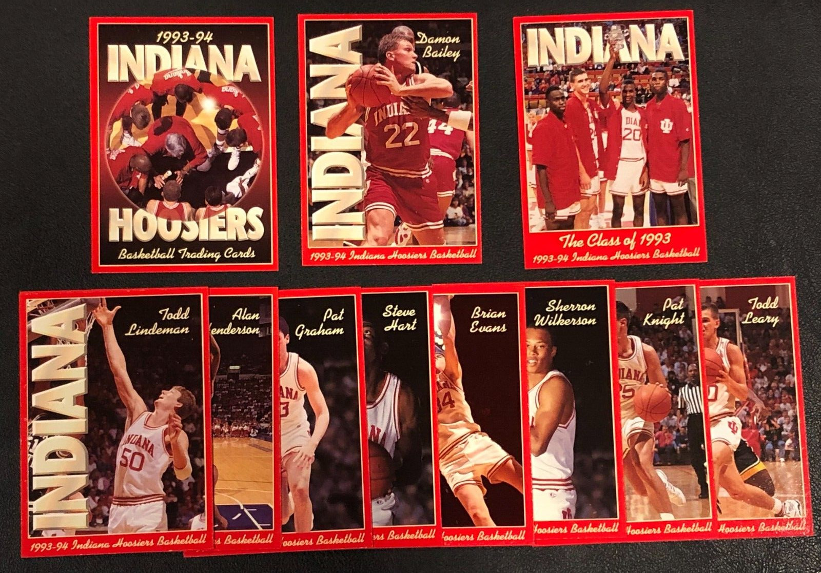Indiana Hoosiers 1993-94 University College Basketball Complete 11 Card Set