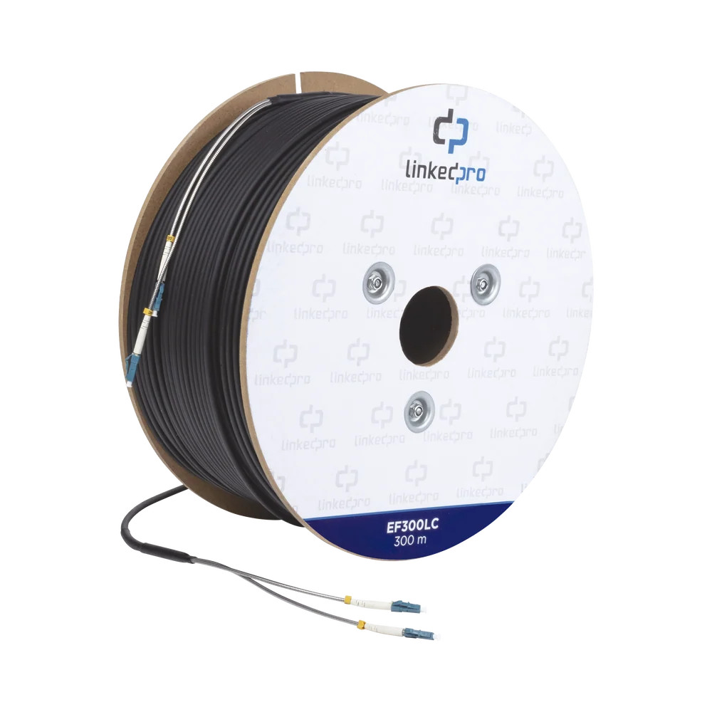 LinkedPRO EF300LC 984 ft (300 m) Single-Mode Fiber Optic Cable Drum | LC-LC LinkedPRO EF300LC 984 ft (300 m) Single-Mode Fiber Optic Cable Drum | LC-LC