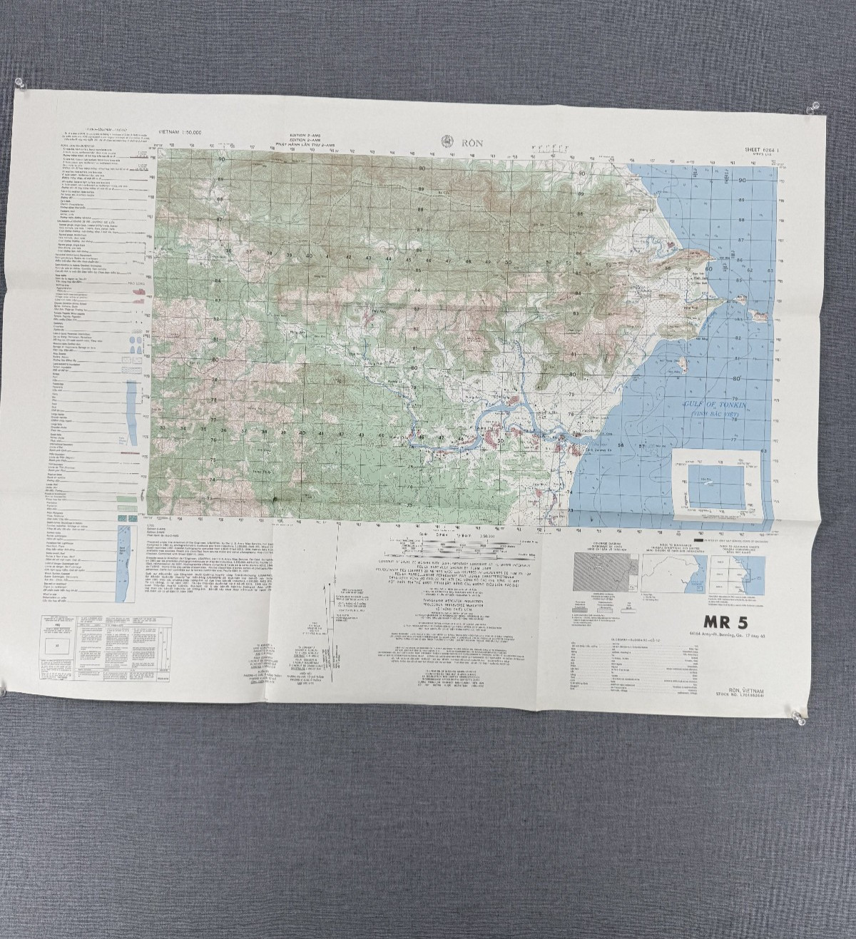 Vtg 1965 Vietnam War Map Ron Sheet 6264 I Series L701 Army Map Service