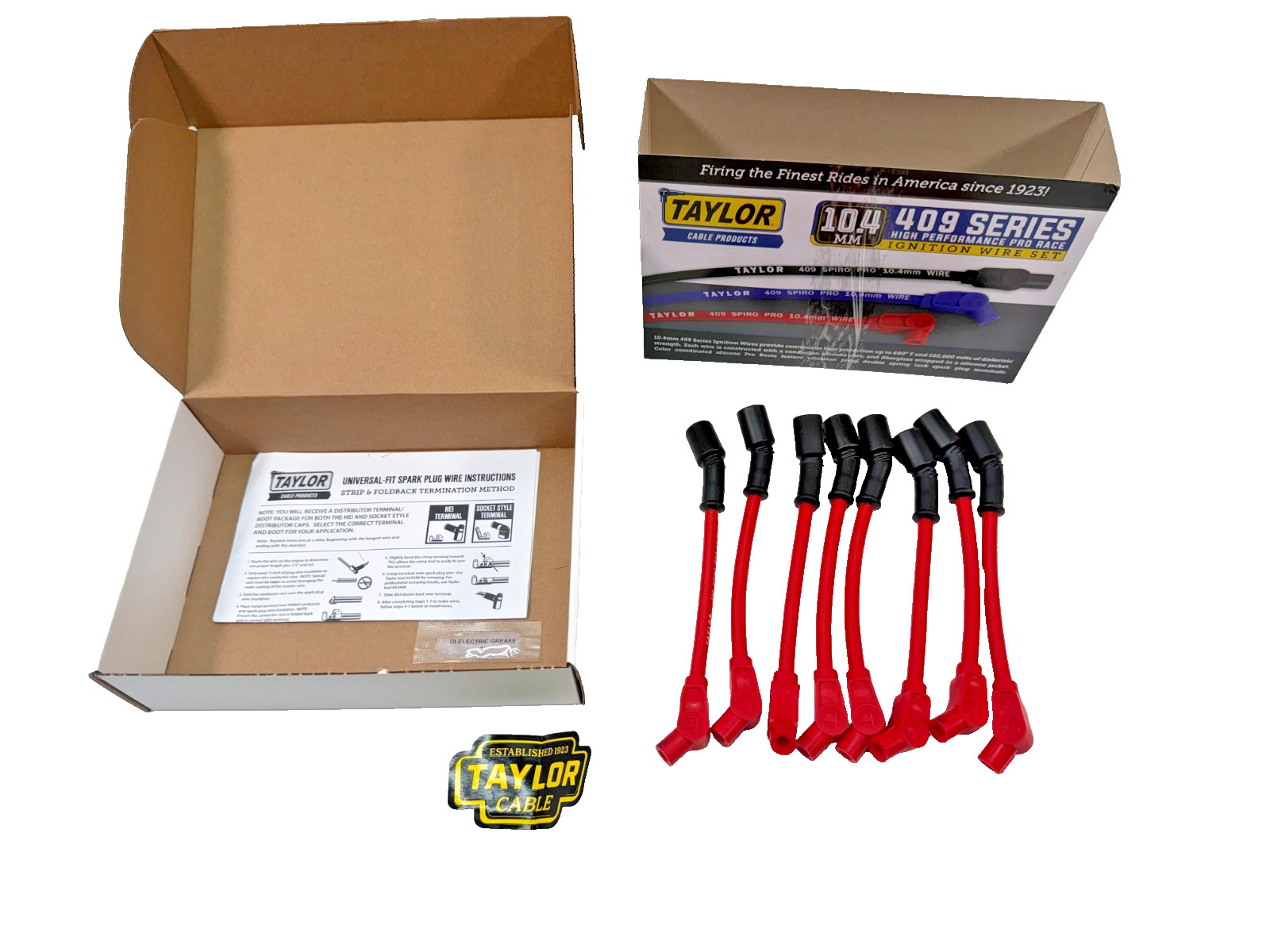 Taylor Spark Plug Wire Set 79213 409 Pro Race 10.4mm Red 135 for Chevy LS Cars