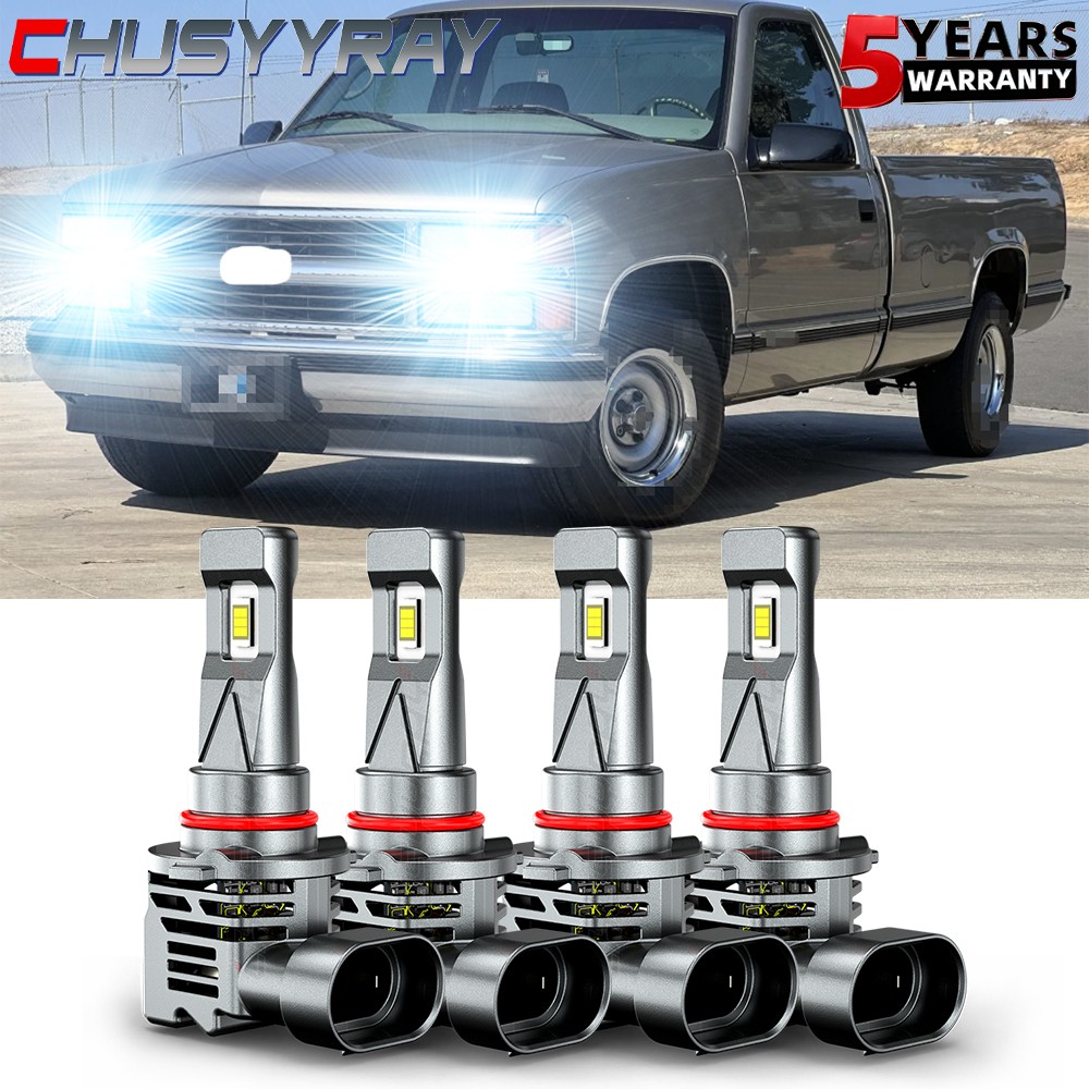 For 1994-1998 Chevy C10 C/K 1500 Tahoe Silverado 9005 9006 Led Headlights