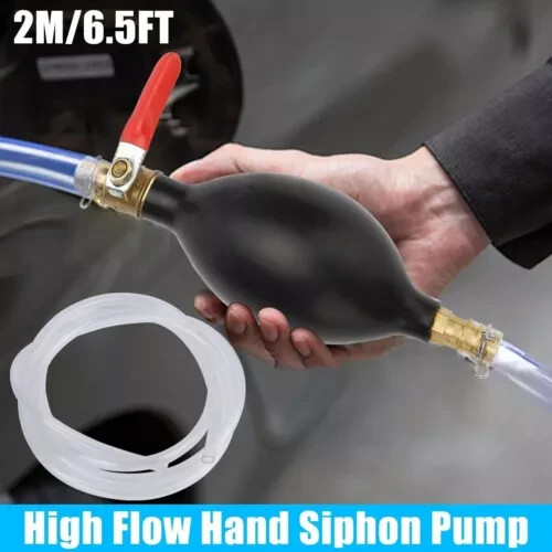 Siphon Hose Hand Pump Portable Manual Car Fuel Transfer for Gas Gasoline Petrol