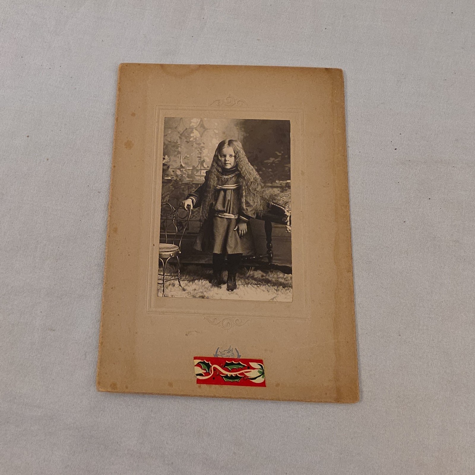 Antique Cabinet Card Photo Girl Long Hair Laverne Winifred Cooper Born 1899