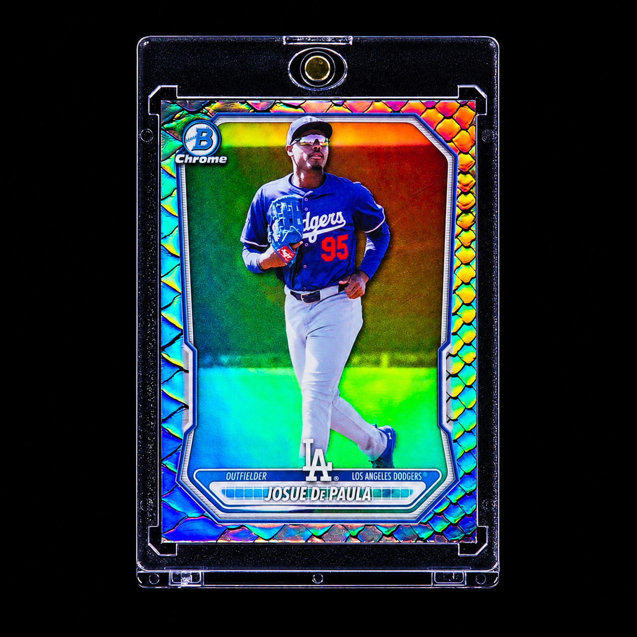 Josue De Paula RARE SNAKESKIN REFRACTOR ROOKIE CARD LOS ANGELES DODGERS RC